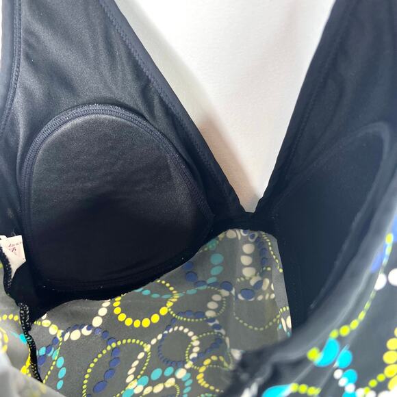 Merona Funky Print Racer Back Tankini Top Small - Picture 7 of 7